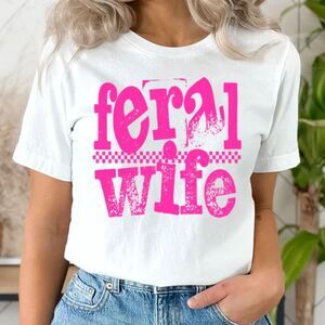 Feral Wife NEW white short sleeve shirt
